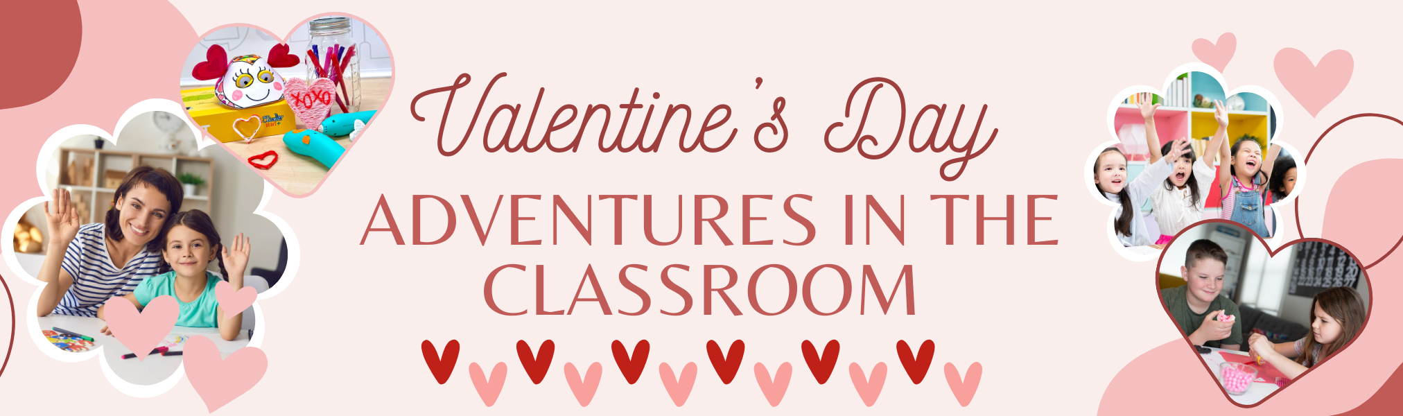 Valentine's Day adventures in the classroom featuring examples of crafts and kids. 